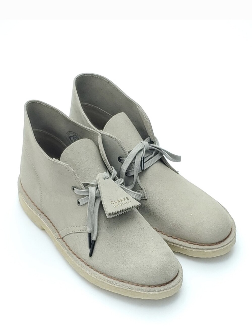 NEW Clarks Originals Desert Chukka Boots Sand Suede/Beige Leather Womens Size 10